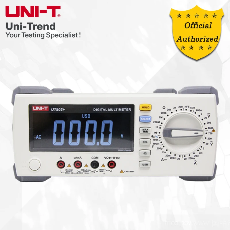 UNI-T UT802+ High-precision Benchtop Digital Multimeter manual range full-function four and a half digits universal meter
UNI-T UT802+ High-precision Benchtop Digital Multimeter manual range full-function four and a half digits universal meter