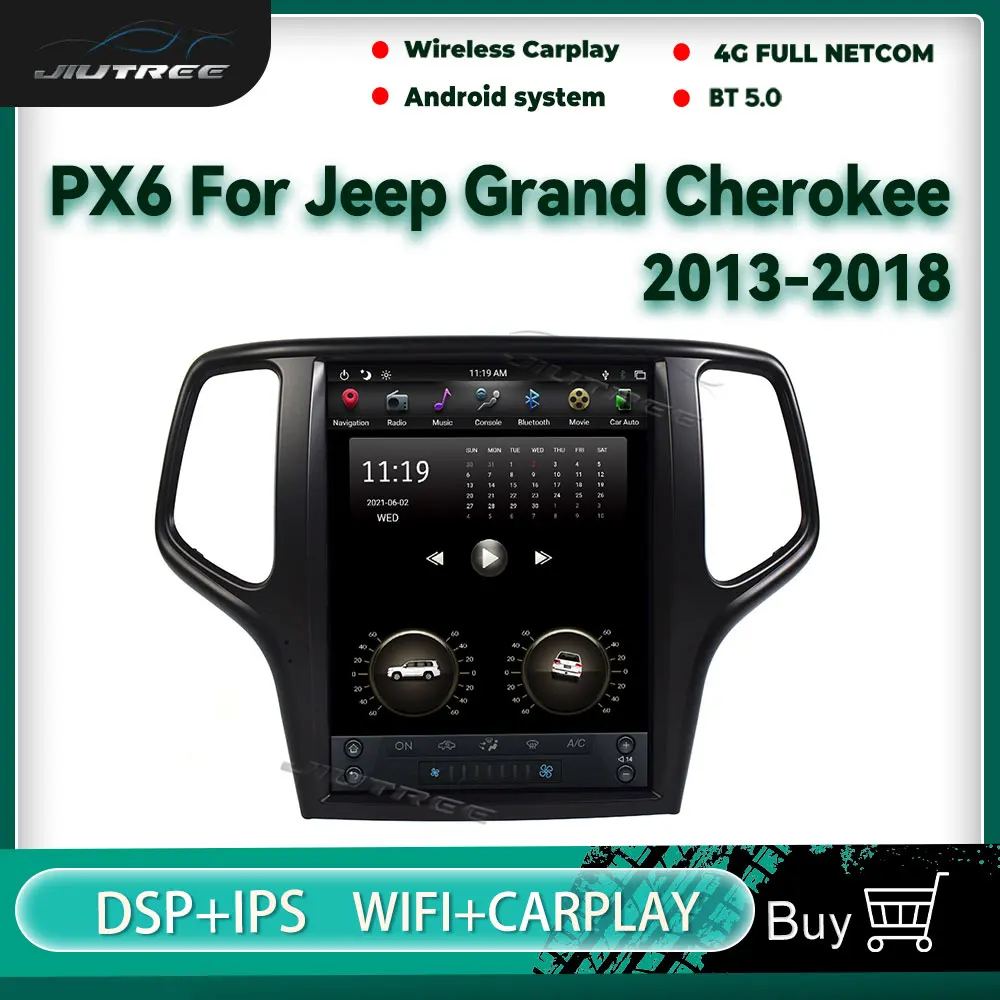 Автомагнитола PX6, 2 Din, Android, для Jeep Grand Cherokee 2013-2018, автомобильный монитор, стерео, мультимедийный плеер, головное устройство с GPS-навигацией
Автомагнитола PX6, 2 Din, Android, для Jeep Grand Cherokee 2013-2018, автомобильный монитор, стерео, мультимедийный плеер, головное устройство с GPS-навигацией