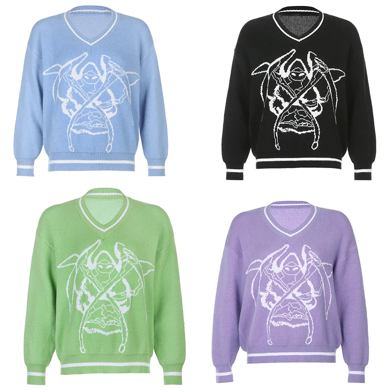 SALEQI Y2K Chic Print Streetwear Oversized Sweater Women's Casual Autumn Winter Knitted Jumper Fashion Loose Knitwear Pullovers
SALEQI Y2K Chic Print Streetwear Oversized Sweater Women's Casual Autumn Winter Knitted Jumper Fashion Loose Knitwear Pullovers