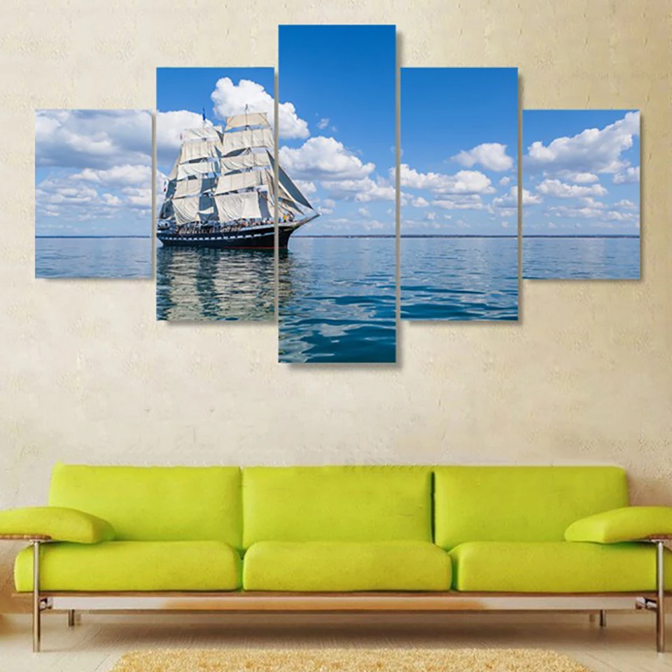 5 Pieces Modular Wall Arts Canvas Blue Sky Sea Ship Poster Painting Living Room Picture Prints Bedroom Modern Home Decoration
5 Pieces Modular Wall Arts Canvas Blue Sky Sea Ship Poster Painting Living Room Picture Prints Bedroom Modern Home Decoration
