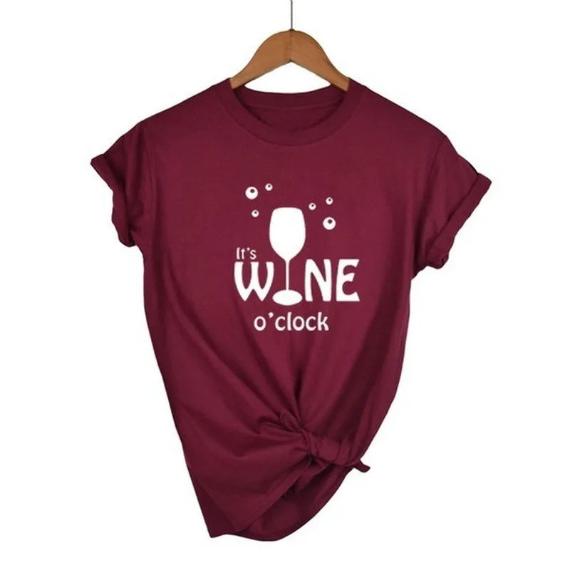It's Wine O'clock Print T Shirt Women Short Sleeve O Neck Loose Tshirt Summer Women Tee Shirt Tops Camisetas Mujer
It's Wine O'clock Print T Shirt Women Short Sleeve O Neck Loose Tshirt Summer Women Tee Shirt Tops Camisetas Mujer