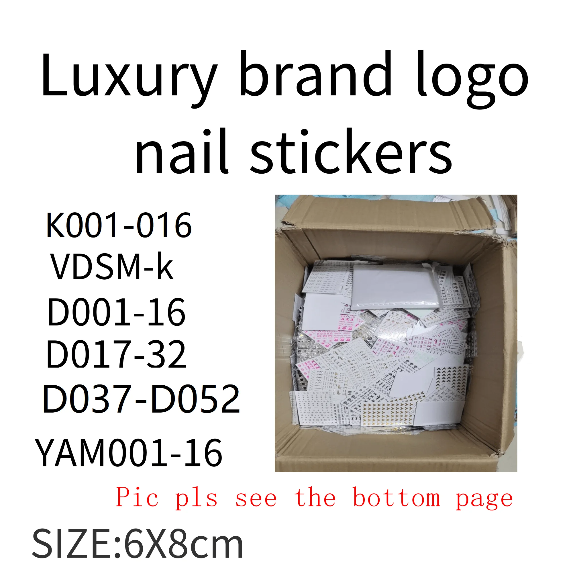 5 Sheet Colorful Brand Logo Nail Stickers for Manicure Adhesive Decals Art Decoration
5 Sheet Colorful Brand Logo Nail Stickers for Manicure Adhesive Decals Art Decoration