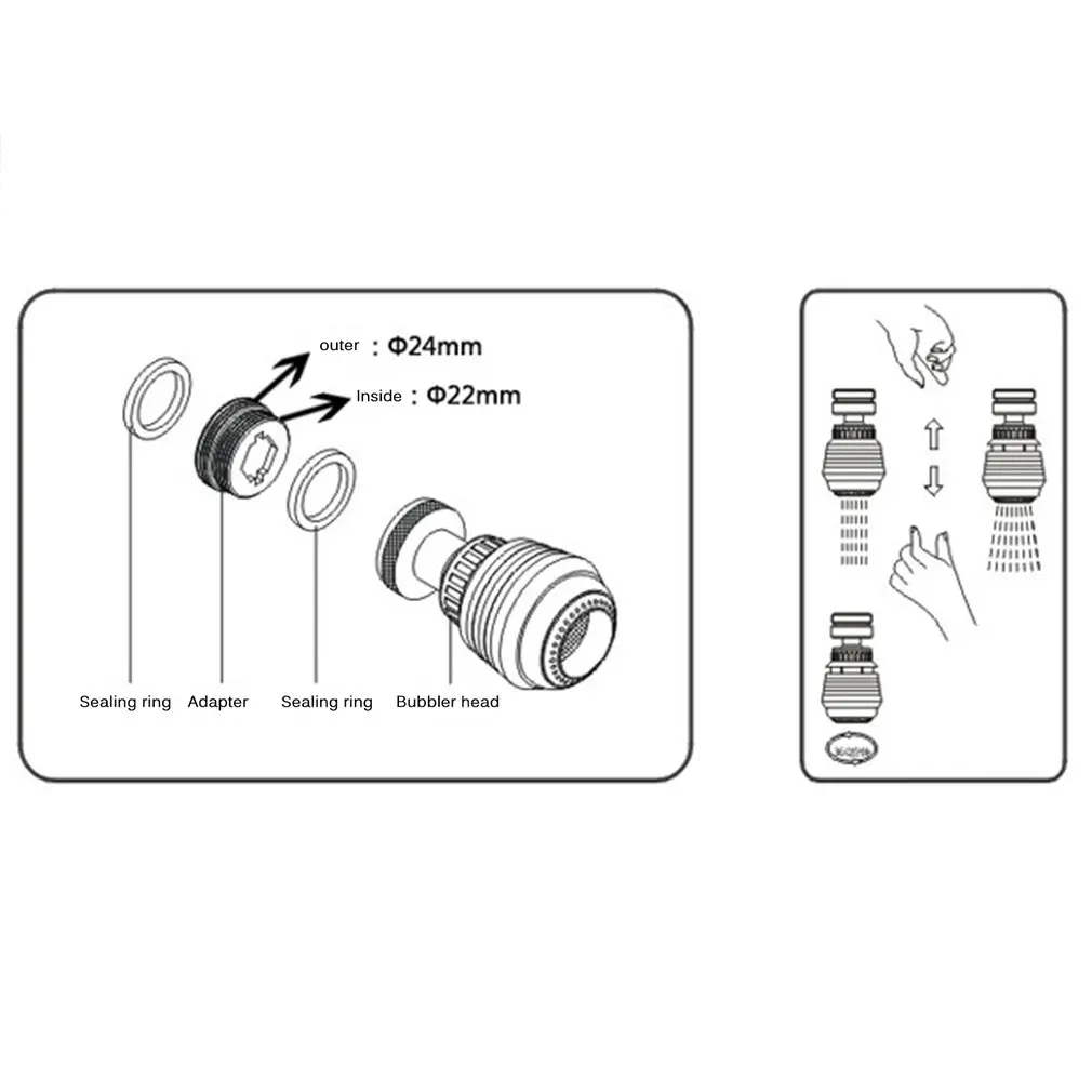 Water Faucet Bubbler Kitchen Faucet Saving Tap Water Bathroom Shower Head Filter Nozzle Shower Spray Two Water-Outlet Modes
Water Faucet Bubbler Kitchen Faucet Saving Tap Water Bathroom Shower Head Filter Nozzle Shower Spray Two Water-Outlet Modes