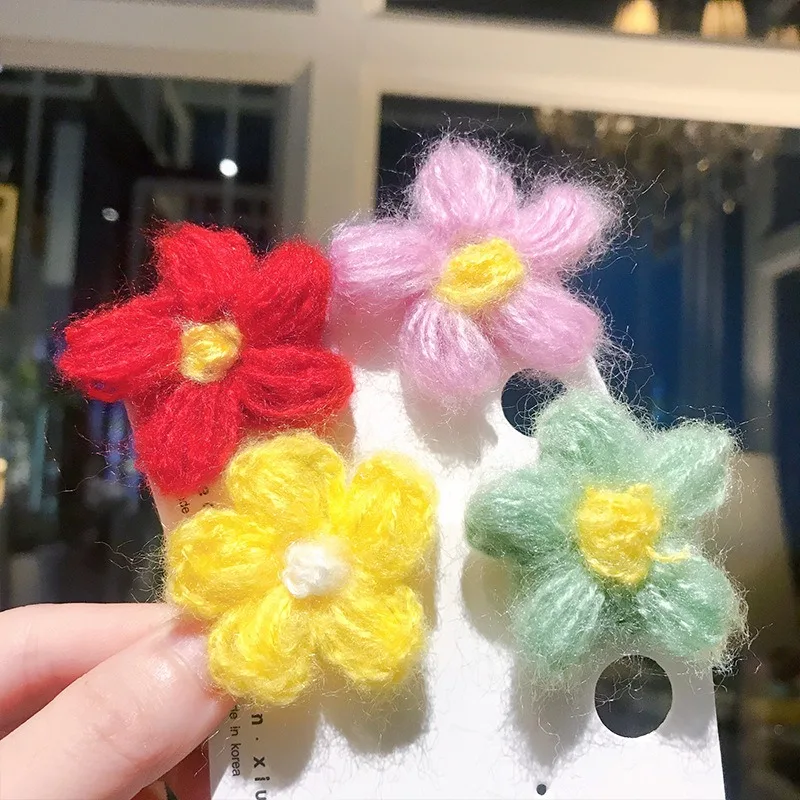 Cute Kids' Winter Wool Knitting crochet flower Snap Hair Clips Knitting Flower Hairpins Barrettes Hairpins for girls women
Cute Kids' Winter Wool Knitting crochet flower Snap Hair Clips Knitting Flower Hairpins Barrettes Hairpins for girls women