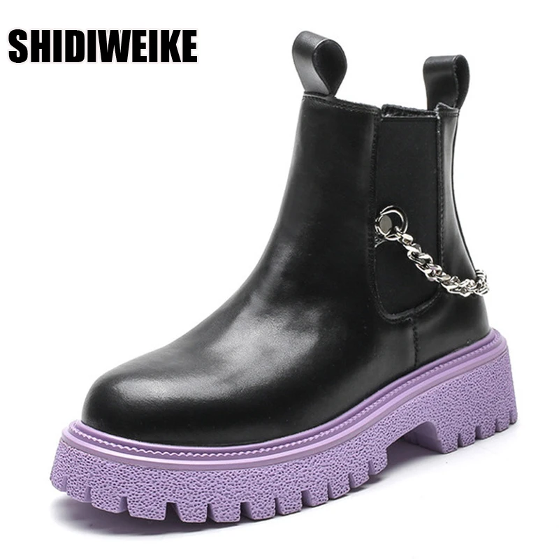 Women's Short Boots Black Metal Chain Fashion Woman Ankle Boot Shoes Leather Platform Luxury Chelsea Boot Winter Vc1985
Women's Short Boots Black Metal Chain Fashion Woman Ankle Boot Shoes Leather Platform Luxury Chelsea Boot Winter Vc1985