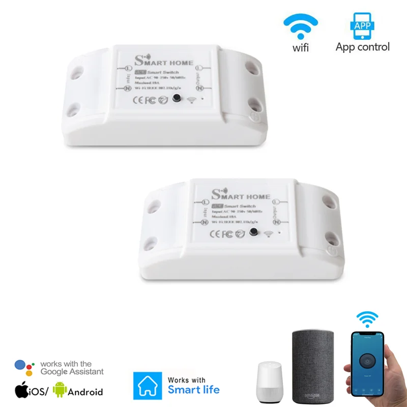 90-250V Wifi Smart Home House Wifi Wireless Remote Switch Breaker LED Light Controller Module Alexa Google Home Smart Life APP
90-250V Wifi Smart Home House Wifi Wireless Remote Switch Breaker LED Light Controller Module Alexa Google Home Smart Life APP