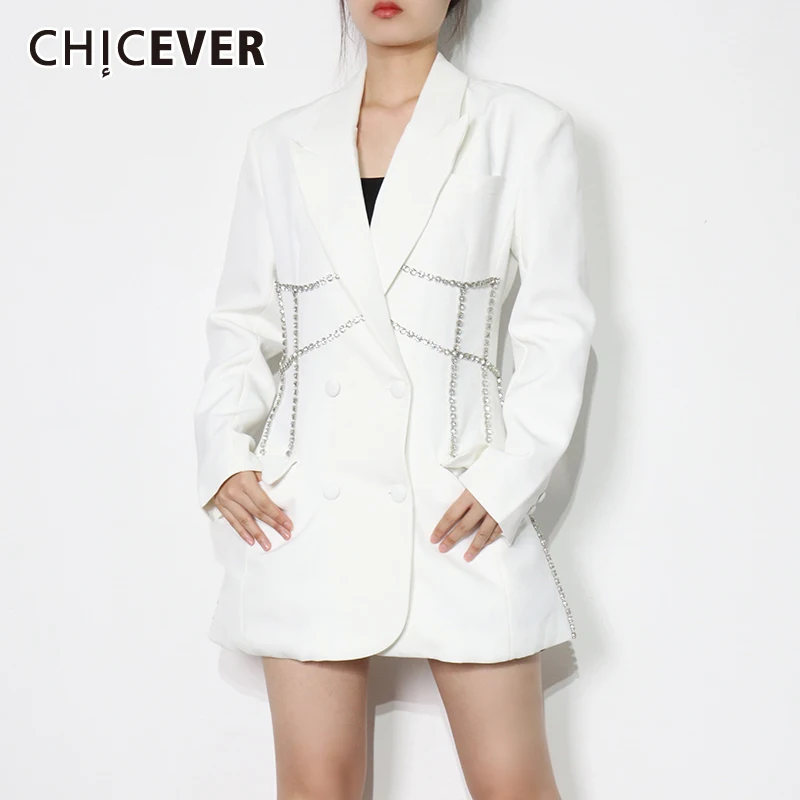 CHICEVER Casual Patchwork Diamond Women's Dress Notched Long Sleeve Tunic White Dresses Female Fashion New Clothing Stylish
CHICEVER Casual Patchwork Diamond Women's Dress Notched Long Sleeve Tunic White Dresses Female Fashion New Clothing Stylish