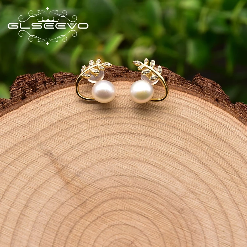 GLSEEVO Natural Freshwater Pearl Stud Earrings For Women Anniversary Gift Leaf Zircon Style Fashion Jewelry GE1036
GLSEEVO Natural Freshwater Pearl Stud Earrings For Women Anniversary Gift Leaf Zircon Style Fashion Jewelry GE1036