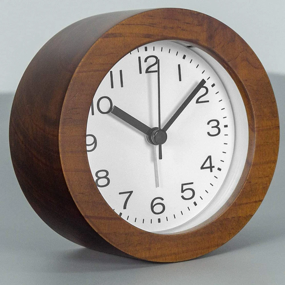 3 Inch Round Wooden Alarm Clock with Arabic Numerals, Non-Ticking Silent, Backlight, Battery Operated (Does not include battery)
3 Inch Round Wooden Alarm Clock with Arabic Numerals, Non-Ticking Silent, Backlight, Battery Operated (Does not include battery)