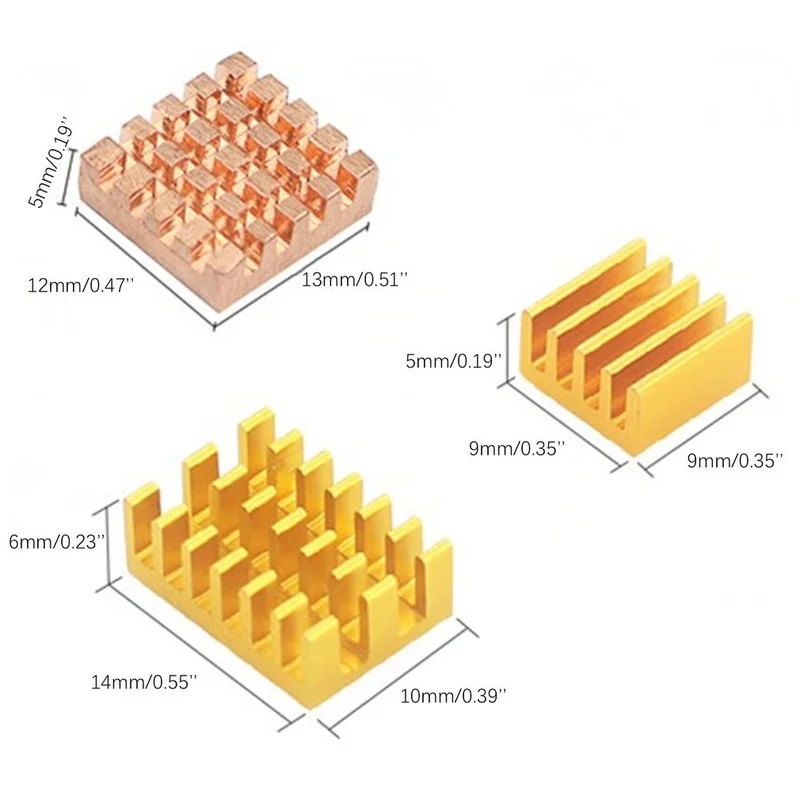 For Raspberry Pi 4 Model B Heat Sink 3pcs Raspberry Pi 4B Copper Cooling Pad Heatsink Radiator Cooling Kit Cooler
For Raspberry Pi 4 Model B Heat Sink 3pcs Raspberry Pi 4B Copper Cooling Pad Heatsink Radiator Cooling Kit Cooler