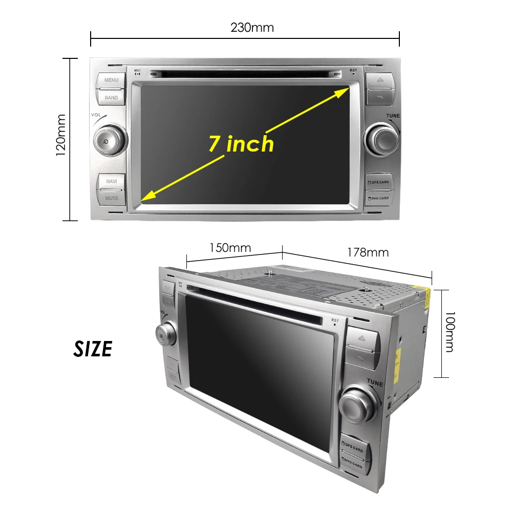 2020 автомобильный DVD 7 &quotgps для Ford Focus Transit C MAX Mondeo Fiest GPS навигация Mirror link DAB + с картой