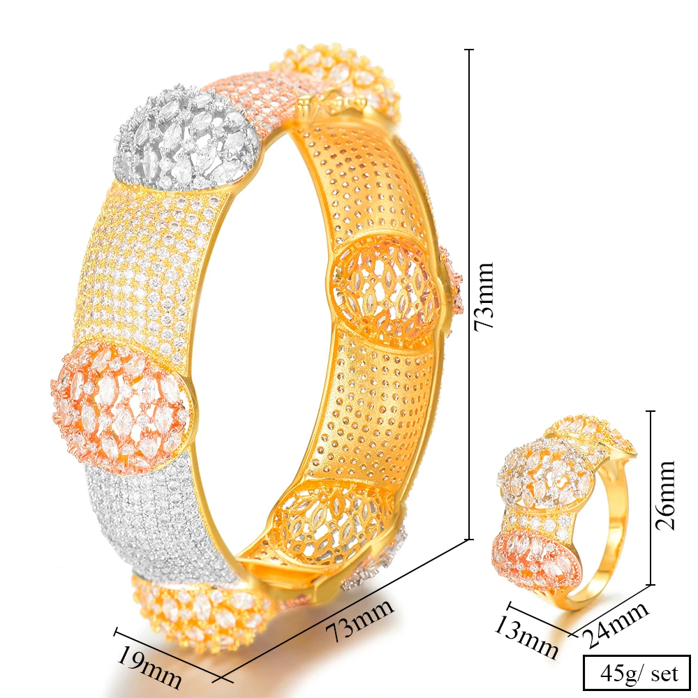 missvikki Luxury Ginkgo Nigeria Bangle Ring Set Jewelry Set For Women Wedding Cubic Zircon Crystal CZ Dubai Bridal Jewelry Set
missvikki Luxury Ginkgo Nigeria Bangle Ring Set Jewelry Set For Women Wedding Cubic Zircon Crystal CZ Dubai Bridal Jewelry Set