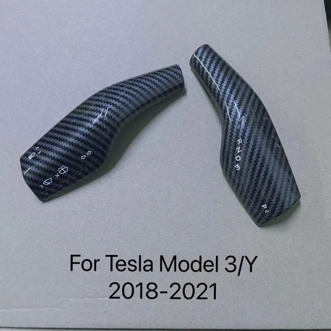 Матовый черный патч из углеродного волокна для Tesla Model 3 украшение на руль рычаг