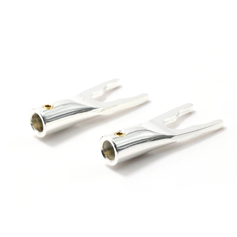 8pcs Pure Silver Plated Copper Spade Plug Speaker Cable Wire Connector HiFi Spade Plug Connector
8pcs Pure Silver Plated Copper Spade Plug Speaker Cable Wire Connector HiFi Spade Plug Connector