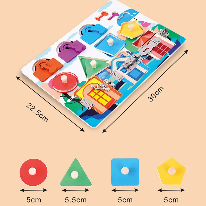 Children Wooden Educational Toys Shape Color Match Cognition Game Montessori Toy Open Lock Board Lock Puzzle Gift
Children Wooden Educational Toys Shape Color Match Cognition Game Montessori Toy Open Lock Board Lock Puzzle Gift