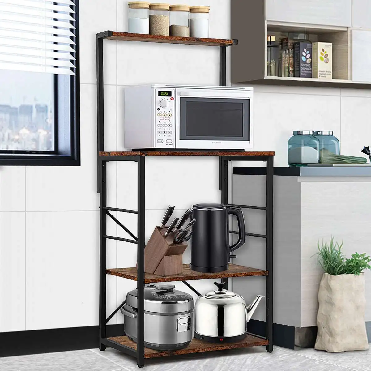 4-Tier Kitchen Shelves Storage Rack Organizer Baker's Rack Microwave Oven Kitchen Shelf Stand Free Standing Workstation Shelf
4-Tier Kitchen Shelves Storage Rack Organizer Baker's Rack Microwave Oven Kitchen Shelf Stand Free Standing Workstation Shelf