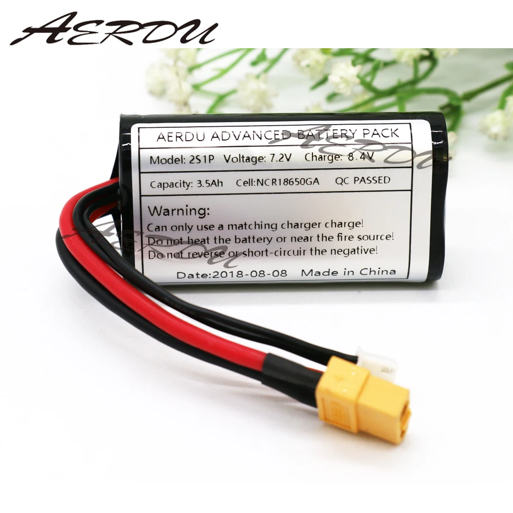 AERDU 2S1P 7 2 V 3.5Ah 4 комплект литий-ионный батарей 8 для 18650-3500 мА/ч не BMS гоночного дрона