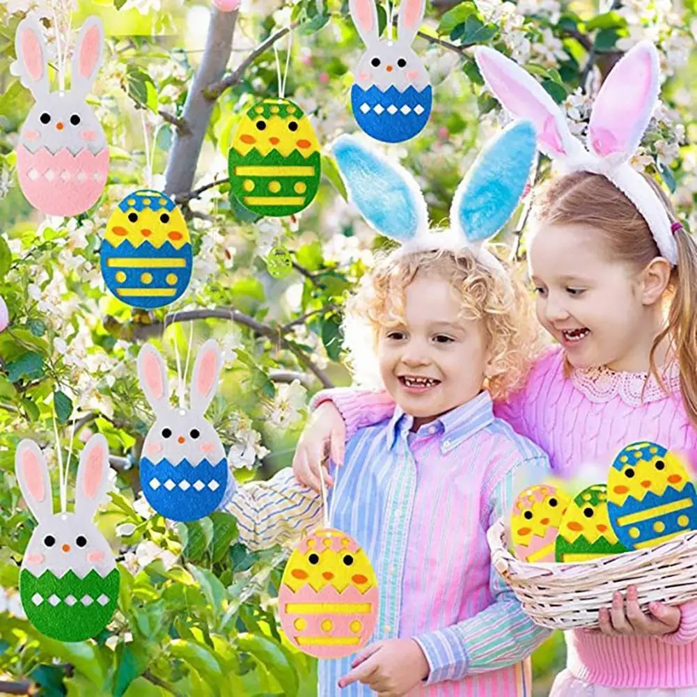 24Pcs/Set Easter Hanging Pendants Cute DIY Egg Shaped Easter Bunny Chick Hanging Felt Ornaments Set for Home
24Pcs/Set Easter Hanging Pendants Cute DIY Egg Shaped Easter Bunny Chick Hanging Felt Ornaments Set for Home