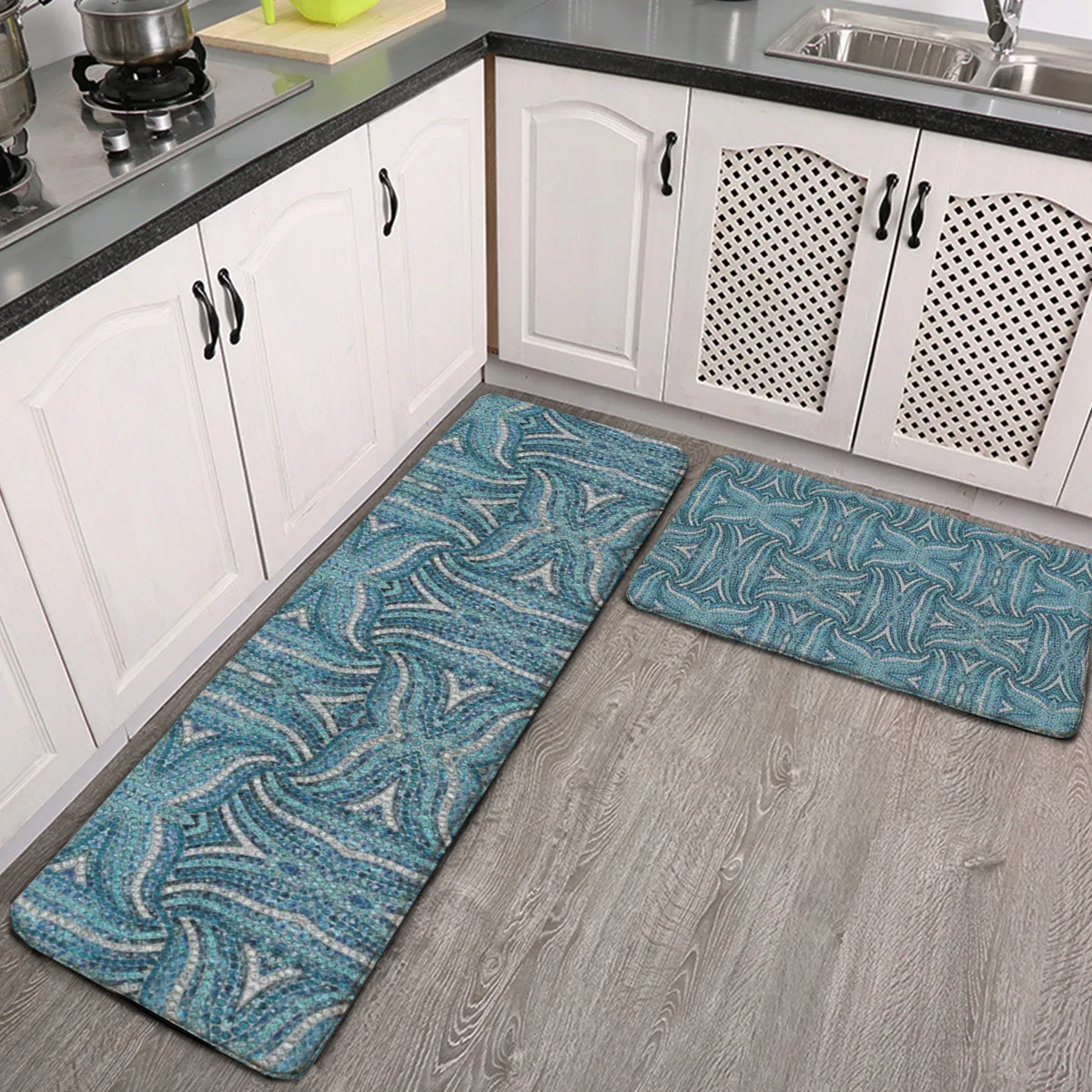 Chic Rhinestone Crystal Pattern Floor Mats Kitchen Rug Sets Carpets Twopiece Non-slip Stylish Decoration on The Bar Counter
Chic Rhinestone Crystal Pattern Floor Mats Kitchen Rug Sets Carpets Twopiece Non-slip Stylish Decoration on The Bar Counter