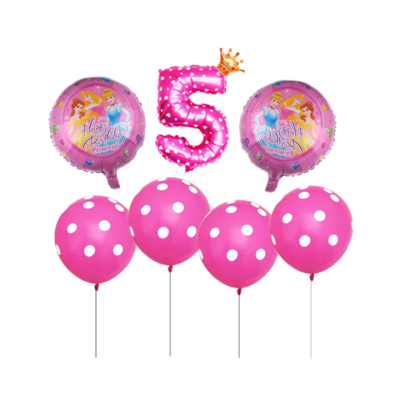 7pcs/lot Cinderella Sofia Snow White Princess Foil Balloons Kids Girls Pink Purple Dots Latex Balloon Birthday Party Decorations
7pcs/lot Cinderella Sofia Snow White Princess Foil Balloons Kids Girls Pink Purple Dots Latex Balloon Birthday Party Decorations