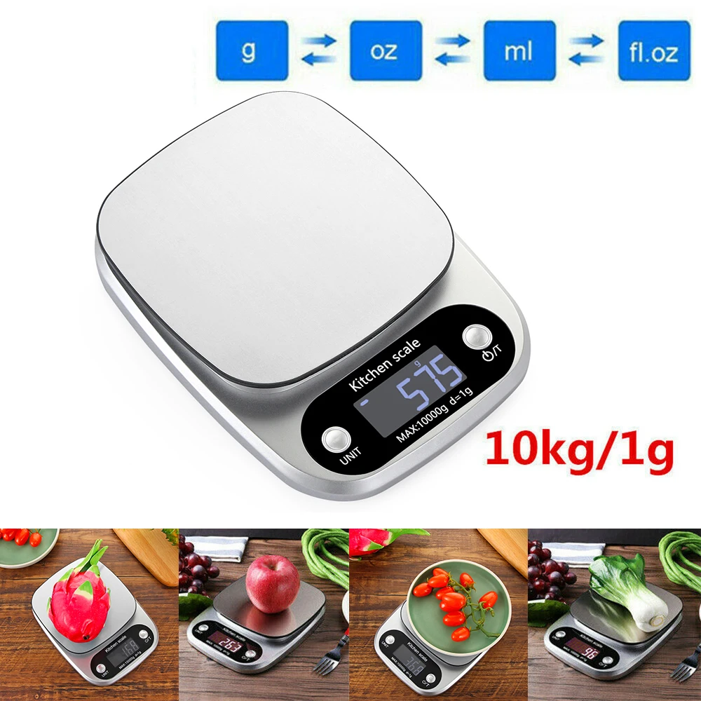 10kg Household Kitchen Food Scale for Cooking Baking Diets, 22 lbs Capacity Diet Scales Measuring Tool LCD Digital Scale
10kg Household Kitchen Food Scale for Cooking Baking Diets, 22 lbs Capacity Diet Scales Measuring Tool LCD Digital Scale