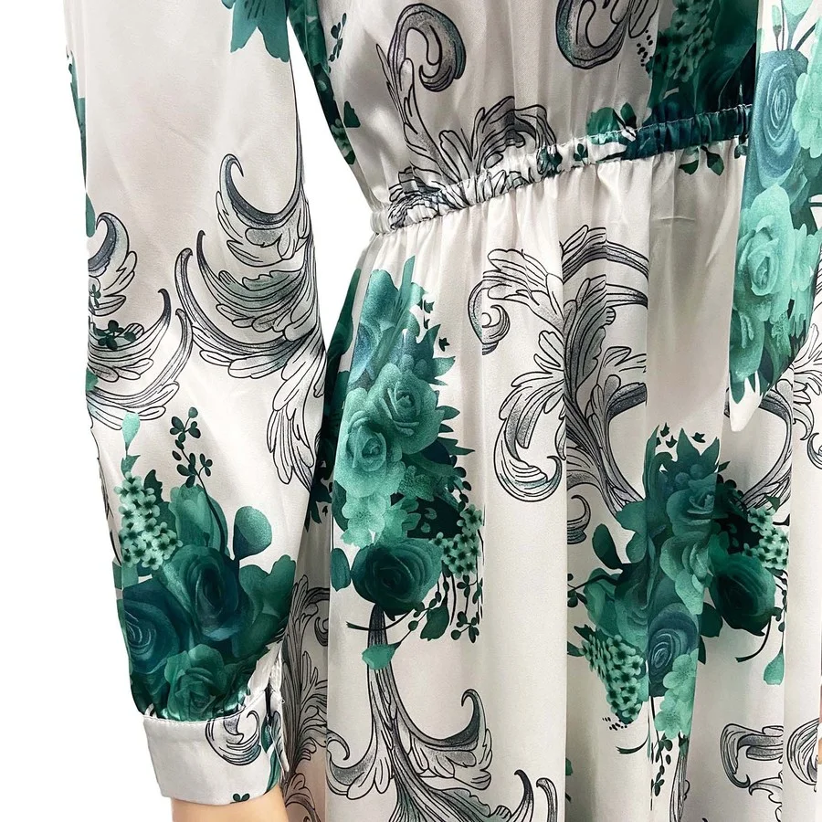 New Plus Size Women Dress Long Sleeves Printed Floral Dress Bowtie Collar High Waist Elegant Midi Dress Fashion African Vestidos
New Plus Size Women Dress Long Sleeves Printed Floral Dress Bowtie Collar High Waist Elegant Midi Dress Fashion African Vestidos
