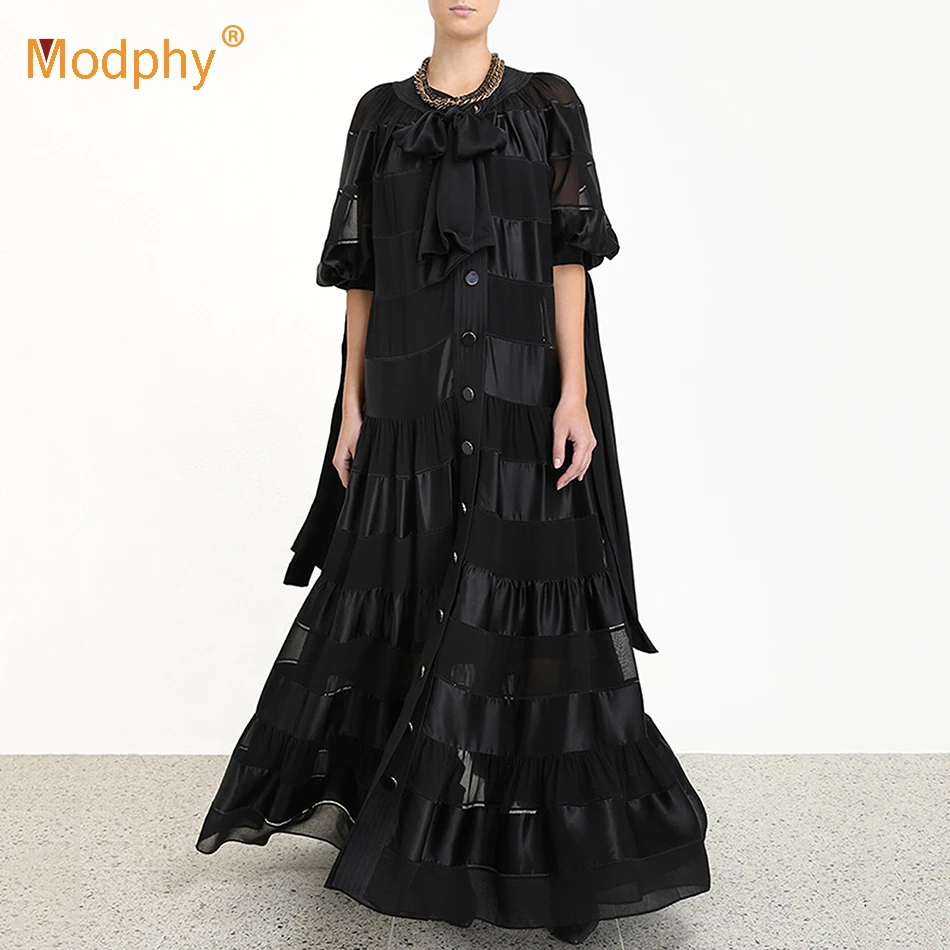 2019 Autumn New Fashion Women'S Long Dress Sexy Black Five-Point Sleeve Bow Slim Dress Celebrity Evening Party Runway Vestidos
2019 Autumn New Fashion Women'S Long Dress Sexy Black Five-Point Sleeve Bow Slim Dress Celebrity Evening Party Runway Vestidos