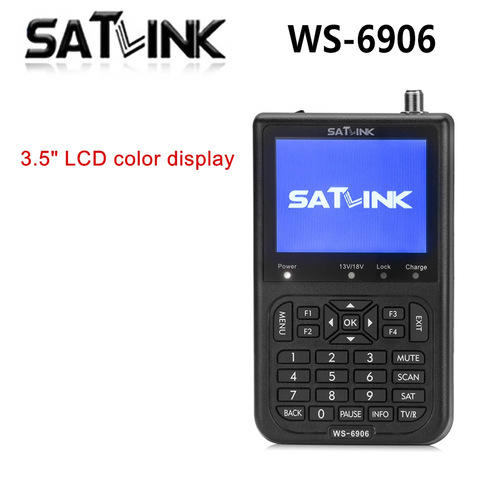 Digital atlink Meter WS-6906 High quality 3.5" LCD Display FTA Digital Satellite Meter Satellite Finder WS6906 Satlink Receiver
Digital atlink Meter WS-6906 High quality 3.5" LCD Display FTA Digital Satellite Meter Satellite Finder WS6906 Satlink Receiver