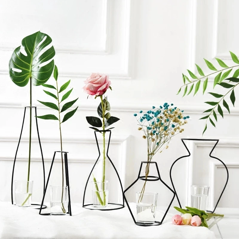 Multi-shape Retro Iron Line Flowers Vase Nordic Style Metal Plants Stand Holder Flower Pots Wedding Home Party Decoration Supply
Multi-shape Retro Iron Line Flowers Vase Nordic Style Metal Plants Stand Holder Flower Pots Wedding Home Party Decoration Supply