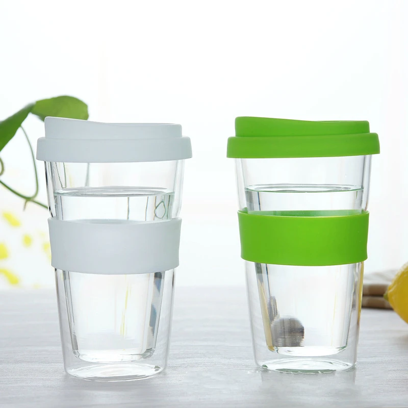 400ml Transparent Coffee Cup with Silicone Cover Thick Double Glass Travel Coffee Mug Travel Mug with Lid Modern 
400ml Transparent Coffee Cup with Silicone Cover Thick Double Glass Travel Coffee Mug Travel Mug with Lid Modern