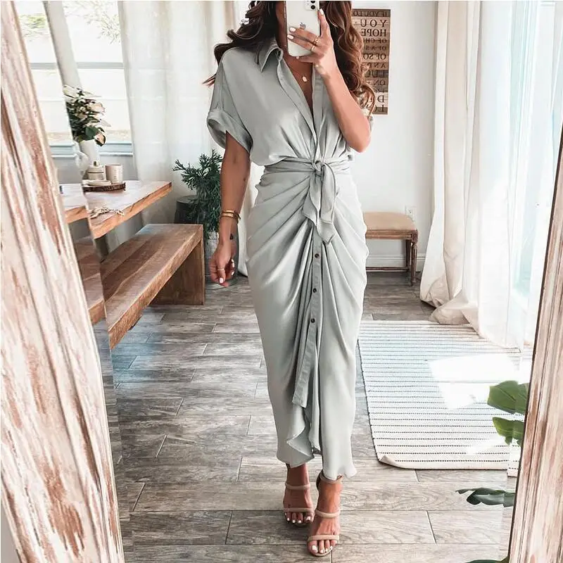 Summer Dress for Women2021 Fashion Buttons Dresses Pleated Shirt Dress Casual Short Sleeve Long Dress Solid Color V-neck Clothes
Summer Dress for Women2021 Fashion Buttons Dresses Pleated Shirt Dress Casual Short Sleeve Long Dress Solid Color V-neck Clothes