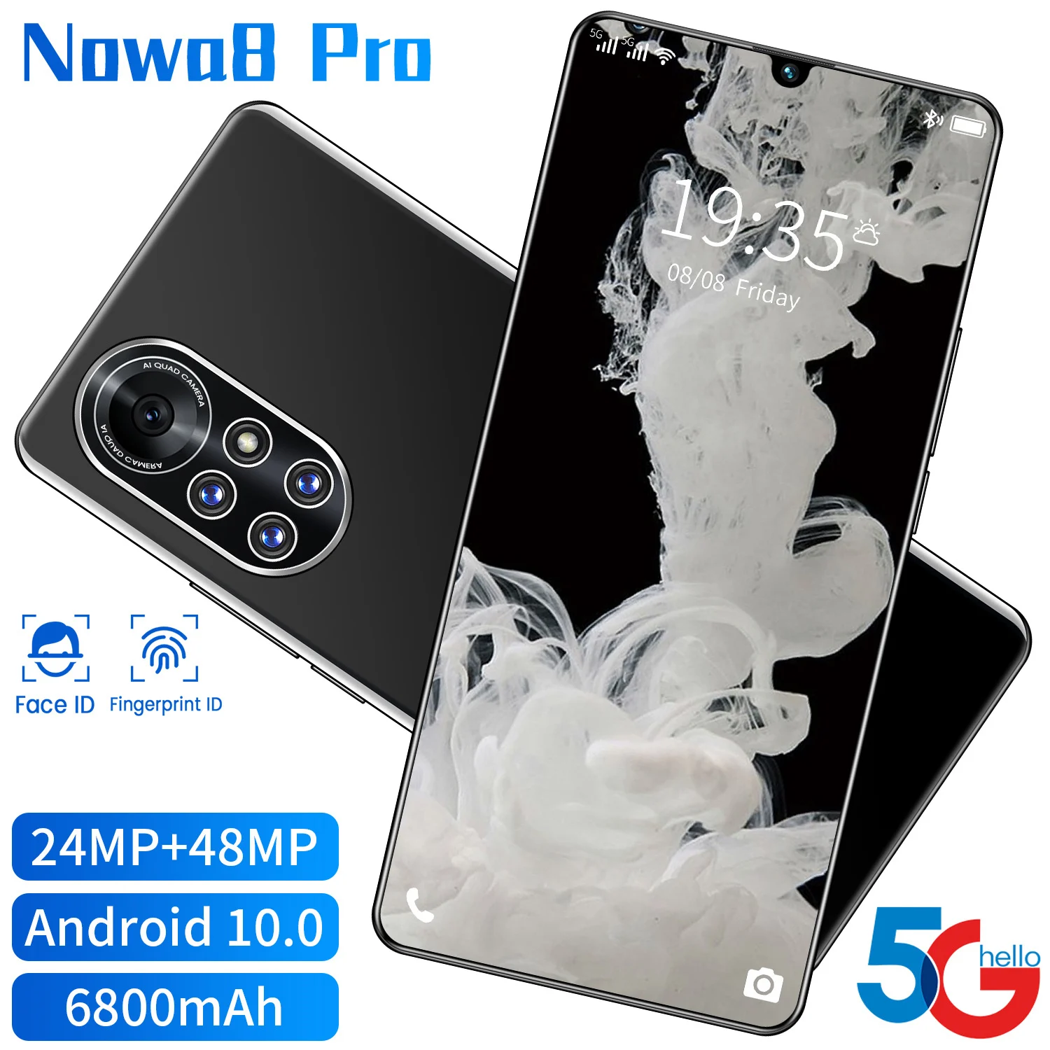 Nowa8 Pro 7.1 Inch Water Drop Screen 6800mAh Dual SIM+Micro SD Smart Phone 8GB RAM 256GB ROM Andriod 10.0 10 Core Mobile Phone
Nowa8 Pro 7.1 Inch Water Drop Screen 6800mAh Dual SIM+Micro SD Smart Phone 8GB RAM 256GB ROM Andriod 10.0 10 Core Mobile Phone