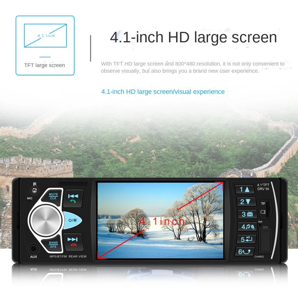 

4022D Car Radio 4.1 Inch High-definition Large Screen Bluetooth Hands-free Car MP5 Player Card U Disk Radio Reversing Priority