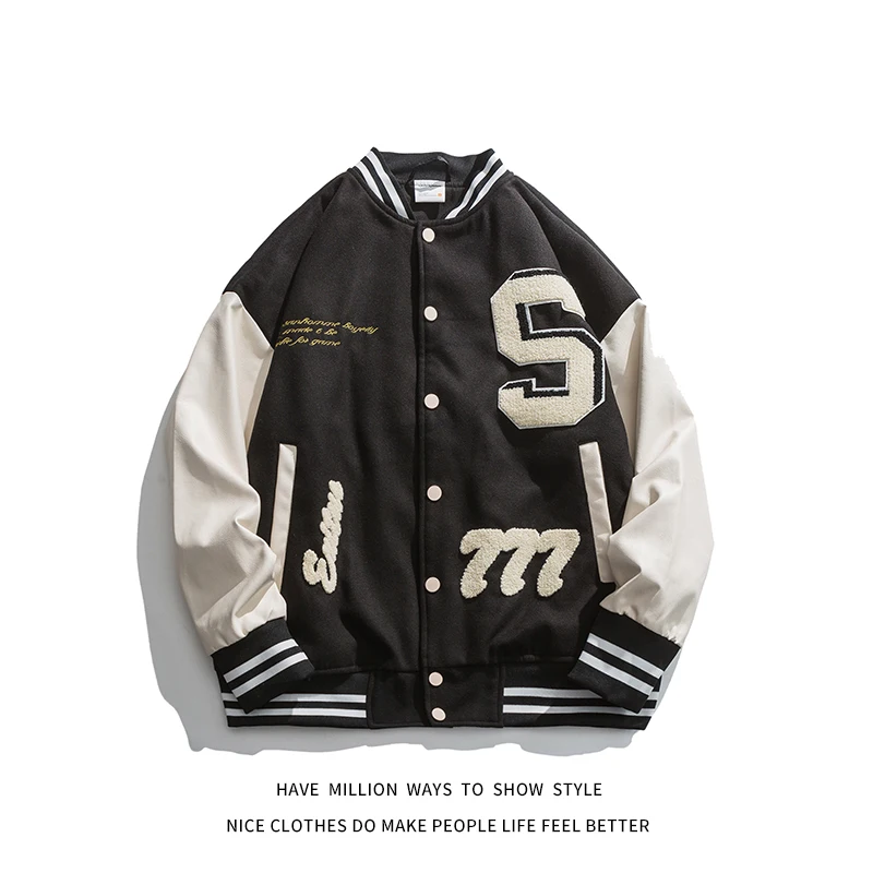 2021 hip hop streetwear baseball jacket coat American Letter Embroidery Jackets Coats Street Large Size Loose Jacket
2021 hip hop streetwear baseball jacket coat American Letter Embroidery Jackets Coats Street Large Size Loose Jacket