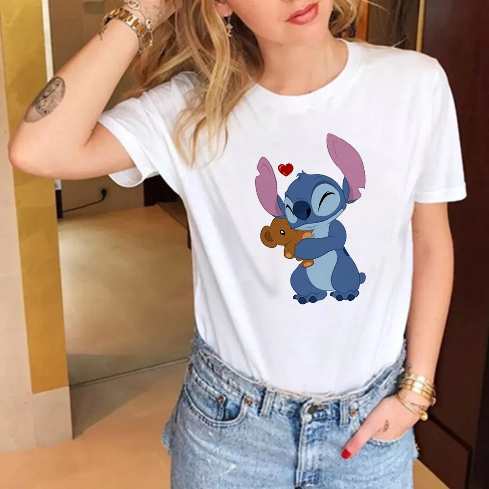 Disney Lilo Stitch Cartoon T-shirts Tops for Women Lady Summer Female T-shirts White O-neck Ohana Stitch Hot Tees T-shirts Loose
Disney Lilo Stitch Cartoon T-shirts Tops for Women Lady Summer Female T-shirts White O-neck Ohana Stitch Hot Tees T-shirts Loose