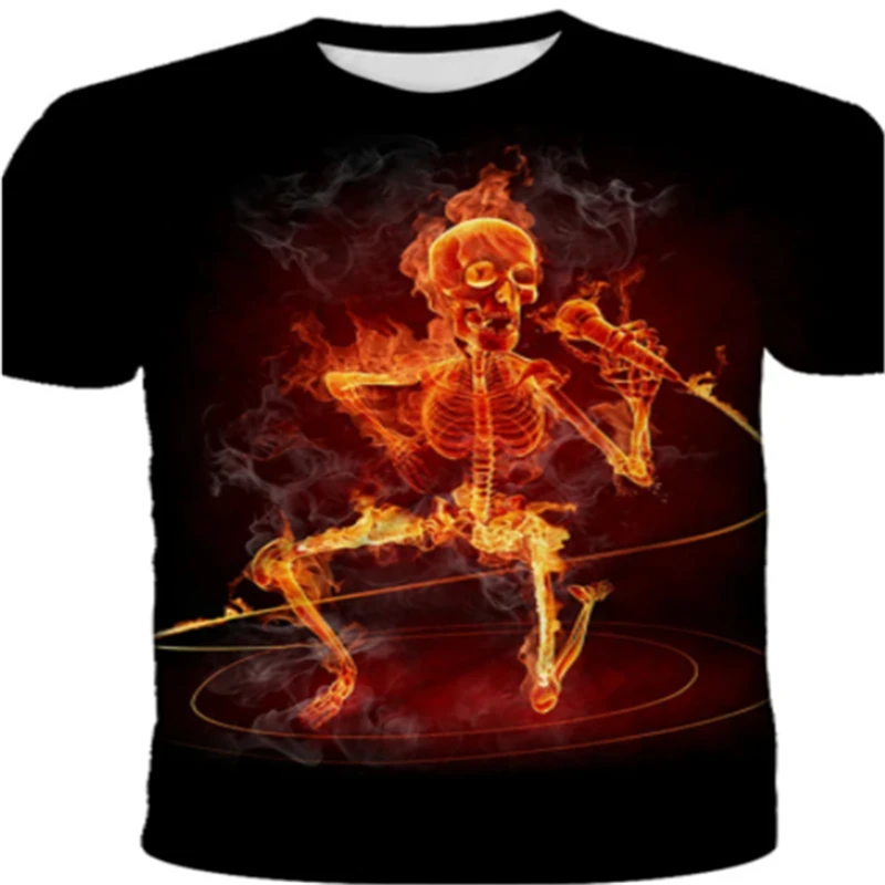 Summer men's horror skull pattern 3D skull print T-shirt personalized hip-hop casual men's clothing
Summer men's horror skull pattern 3D skull print T-shirt personalized hip-hop casual men's clothing