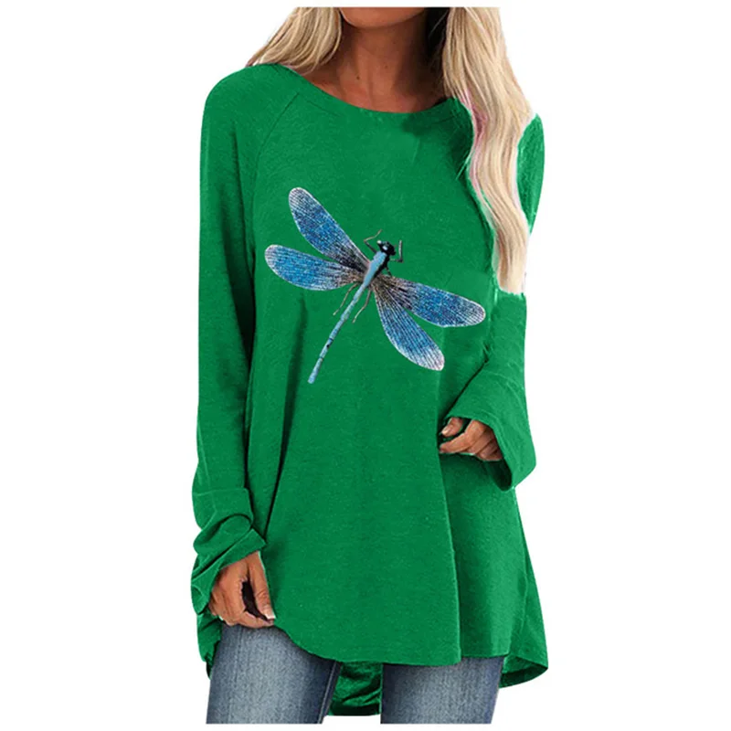 Fall Winter New Style Blue Dragonfly Print Loose Long Sleeve Casual Plus Size S-3xl Ladies T-shirt 
Fall Winter New Style Blue Dragonfly Print Loose Long Sleeve Casual Plus Size S-3xl Ladies T-shirt