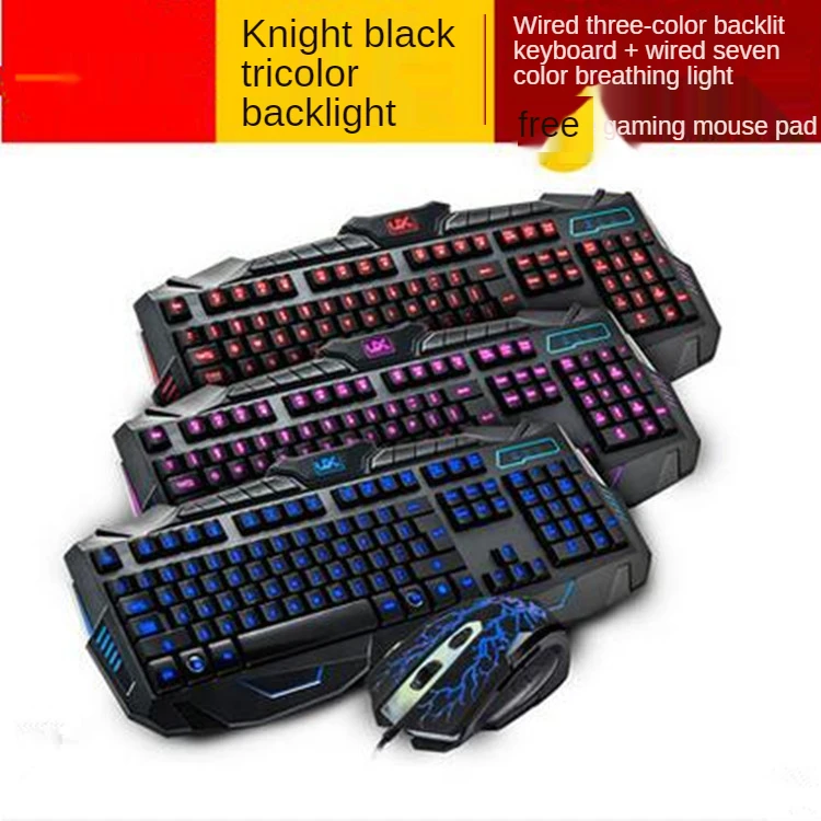 Wired Mechanical Feel Gaming Keyboard and Mouse with 3 color Backlit 21 Keys Conflict Free Gamer Accessories for PC Computer
Wired Mechanical Feel Gaming Keyboard and Mouse with 3 color Backlit 21 Keys Conflict Free Gamer Accessories for PC Computer
