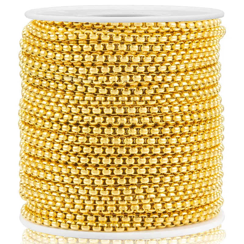 1 м/лот, ширина 3 мм, Золотая квадратная цепочка из нержавеющей стали, круглые Коробочные цепи для изготовления ювелирных изделий своими руками, ожерелье, браслет, ножные браслеты
1 м/лот, ширина 3 мм, Золотая квадратная цепочка из нержавеющей стали, круглые Коробочные цепи для изготовления ювелирных изделий своими руками, ожерелье, браслет, ножные браслеты