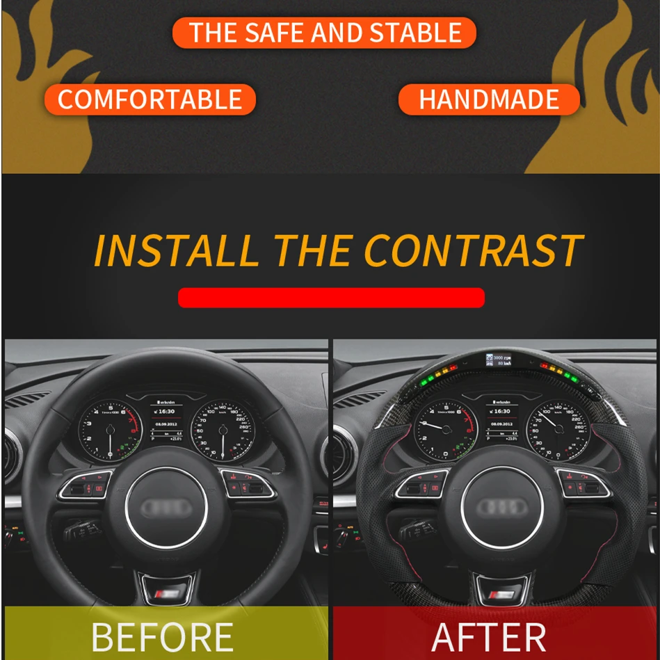 New Fashion Racing Car Modified Car LED Steering Wheel For Audi RS3-RS7 2012-2016/S3 2014-2017/S4 2013-2015/S5 2012-2016
New Fashion Racing Car Modified Car LED Steering Wheel For Audi RS3-RS7 2012-2016/S3 2014-2017/S4 2013-2015/S5 2012-2016