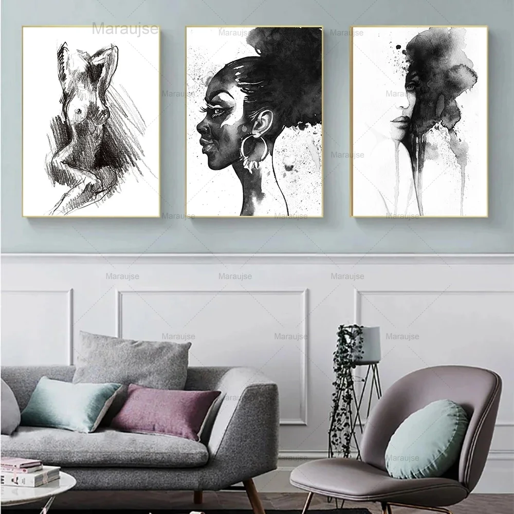 Fashion Black White Girl Nude Woman Nordic Posters And Prints Wall Art Canvas Painting Print Wall Pictures For Living Room Club 
Fashion Black White Girl Nude Woman Nordic Posters And Prints Wall Art Canvas Painting Print Wall Pictures For Living Room Club