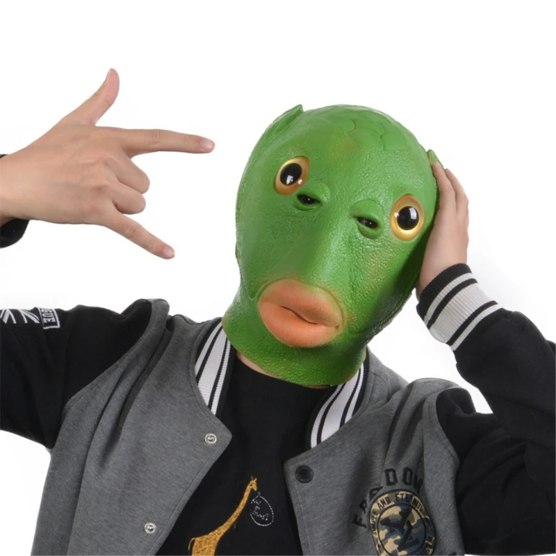 Halloween Funny Cosplay Costume Mask Unisex Adult Carnival Party Green Fish Head Mask Headgear 
Halloween Funny Cosplay Costume Mask Unisex Adult Carnival Party Green Fish Head Mask Headgear