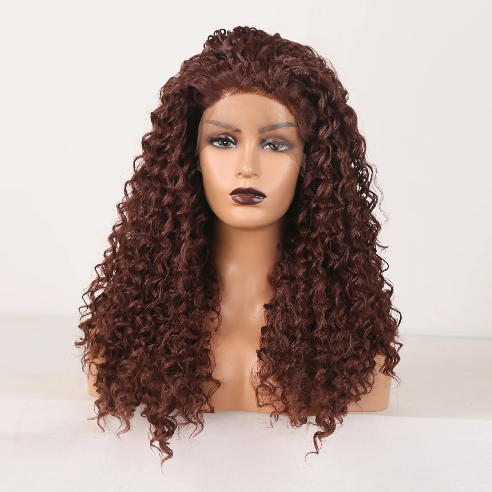 RONGDUOYI Burgundy Hair Lace Wigs for Women Synthetic Lace Front Wig Long Kinky Curly Wigs High Temperature Fiber Wig Daily Used
RONGDUOYI Burgundy Hair Lace Wigs for Women Synthetic Lace Front Wig Long Kinky Curly Wigs High Temperature Fiber Wig Daily Used