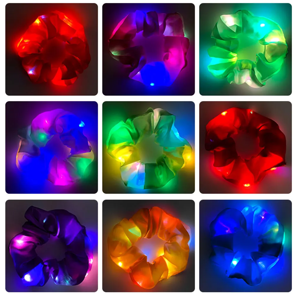 12 Colors Hair Scrunchies Glow In The Dark For Women Elastic Birthday Night Running Fashion LED Luminous Solid Christmas Party
12 Colors Hair Scrunchies Glow In The Dark For Women Elastic Birthday Night Running Fashion LED Luminous Solid Christmas Party