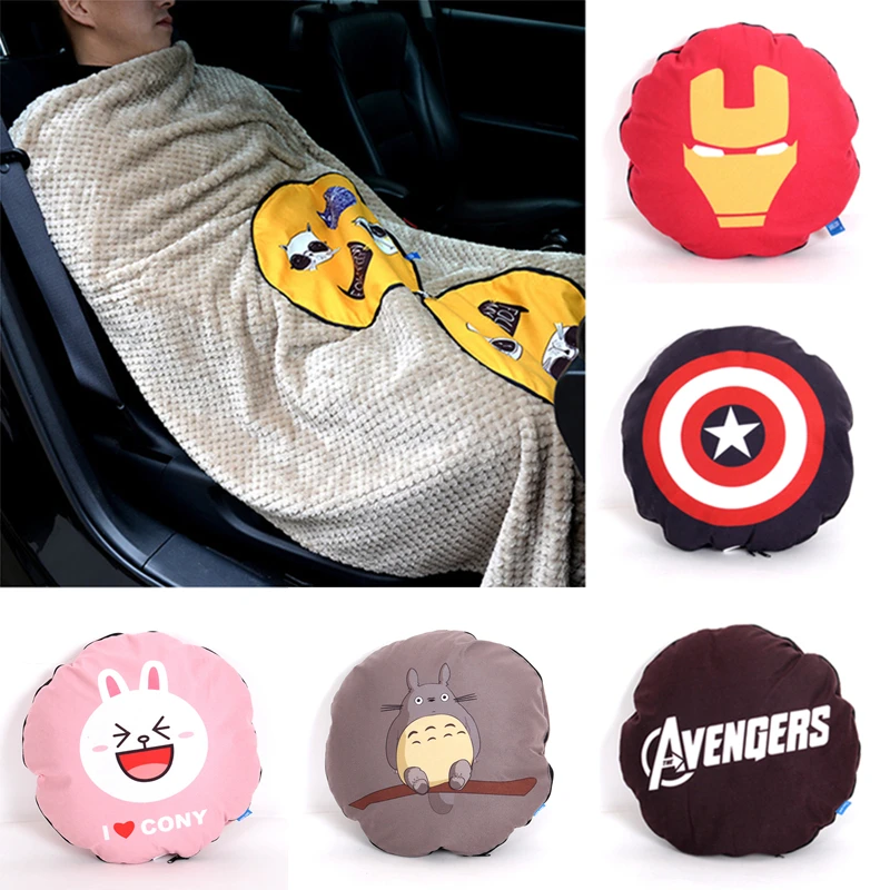 Фото Мультипликационные милые автомобильные подушки marvel плюшевые поясничные на