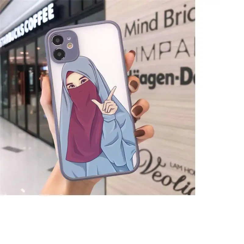 Phone Case For iPhone 12 11 Mini Pro XR XS Max 7 8 Plus X Muslim girl cute cartoon Matte transparent Gray Cover
Phone Case For iPhone 12 11 Mini Pro XR XS Max 7 8 Plus X Muslim girl cute cartoon Matte transparent Gray Cover
