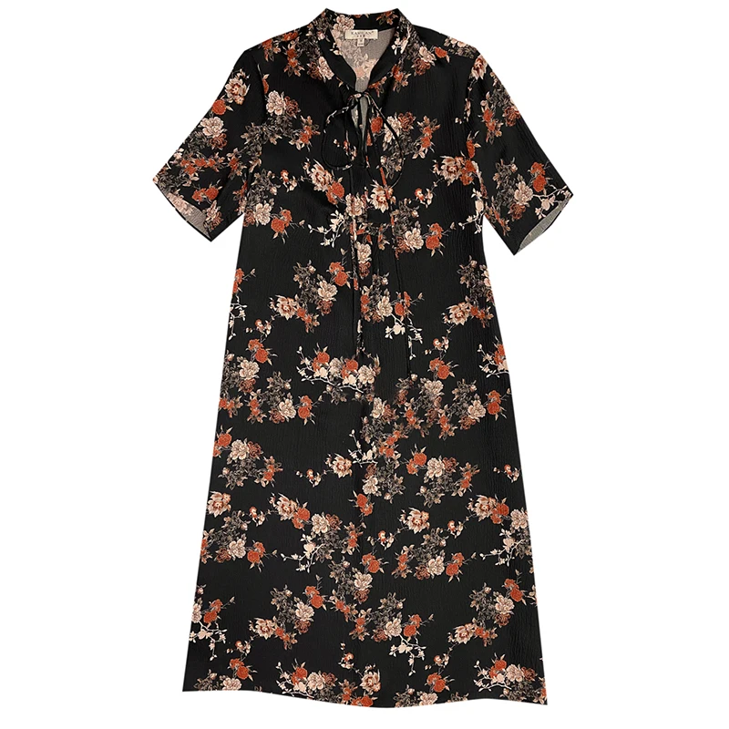 2021 Casual L-4XL Plus Size Chiffon Beach Dress Women Elegant Party Vestidos Summer Vintage Floral Mulberry Silk Midi Dress
2021 Casual L-4XL Plus Size Chiffon Beach Dress Women Elegant Party Vestidos Summer Vintage Floral Mulberry Silk Midi Dress