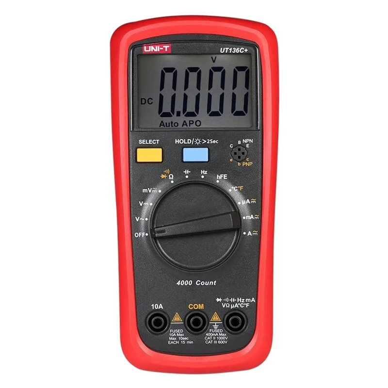 ABSF UNI-T UT136C + цифровой мультиметр с автоматическим выбором диапазона 1000V 10A AC DC Вольтметр Амперметр электрический тестер Температура измерени...
ABSF UNI-T UT136C + цифровой мультиметр с автоматическим выбором диапазона 1000V 10A AC DC Вольтметр Амперметр электрический тестер Температура измерени...