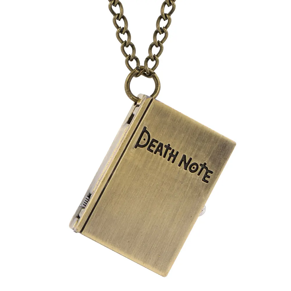 Japanese Anime Death Note Quartz Pocket Watch Vintage Clock Necklace Unique Flip Cover Bronze Little Watches Hot Gift for Kids
Japanese Anime Death Note Quartz Pocket Watch Vintage Clock Necklace Unique Flip Cover Bronze Little Watches Hot Gift for Kids