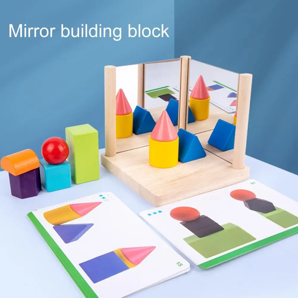 Mirror Imaging Toy Brain Graphics Ability Universal Wood Stacking Blocks Mirror Wooden Game Imaging Toy for Kids Early Education
Mirror Imaging Toy Brain Graphics Ability Universal Wood Stacking Blocks Mirror Wooden Game Imaging Toy for Kids Early Education